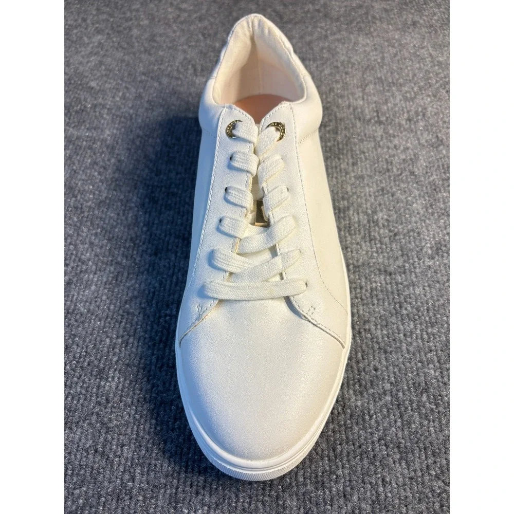 Topshop Cabo Sneakers Womens Size 11.5 White Leather‎ Round Toe Low Top Lace Up